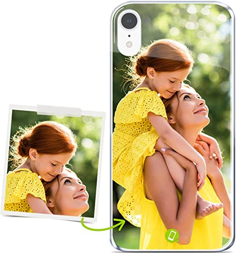 Coverpersonalizzate.it - Coque personnalisée Compatible avec iPhone XR avec Votre Photo ou Votre Texte - Coque de Protection en TPU Transparent