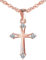 Unendlich U Damen Mädchen Fashion Halskette 925 Sterling Silber Zirkonia Kreuz Anhänger Kettenanhänger Kette mit Anhänger Schmuck Geschenk für Weihnachten,Rosegold