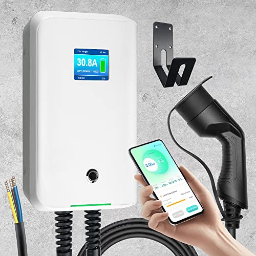 Morec ev Ladegerät Typ 2 7kW 32A einphasig mit APP unterstützt Bluetooth- und WiFi-Verbindung ev Ladestation IEC 62196-2 Standardstecker