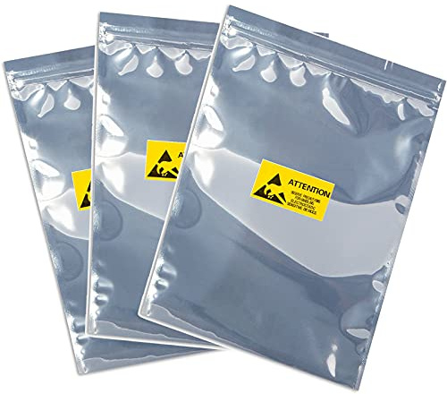 KUKUBAGS 15 antistatische Beutel 27,9 x 38,1 cm, mit 15 antistatischen Etiketten, statische Tasche für Elektronik, große, wiederverschließbare, nicht statische Taschen für die meisten Computerzubehör
