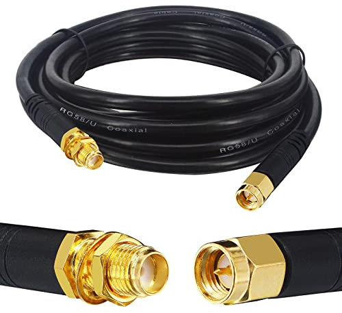 Boobrie Cavo Coassiale SuperFlex RG58 Aggiornato Cavo 3M SMA Maschio a SMA Femmina Prolunga Cavo coassiale Cavo di prolunga SMA per Router WiFi 3G 4G LTE Antenna WiFi Router LAN (Non per TV)