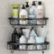stusgo Etagere Douche Angle sans Percage SUS304 étagère de Douche en Acier Inoxydable Étagères de Salle de Bain sans perçage, Noir, avec 4 Crochets