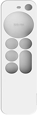 Fernbedienung Hülle Kompatibel mit Apple TV 4K Siri Remote 2021, Leichte rutschfeste Stoßfeste Schutzhülle (Weiß)
