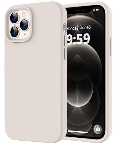 LOVE 3000 Compatible with iPhone 12 Pro Max Phone Case | Thickening 2.1 MM Liquid Silicone | Anti-Scratch Microfiber Lining | Full-Body Duty Heavy Protection Case for Lanyard, Stone