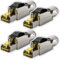 Redstar24 Connecteur RJ45 sans Outil CAT 7 CAT 8 Cat 8.1 Fiche Mâle Réseau 40Gbit/s 2000MHz Fiche à Sertir Blindée avec Connexion LSA pour câble ethernet CAT8 Cat7 Cat6a Cat6 8 pôles Plug | 4 pièces