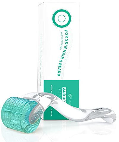 AUDUODUO® Derma roller 192 echte nadeln 0.5mm mit REAL SILVER Nadeln Microneedle roller for Face
