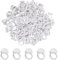 Natuce 100Pcs Colle Bagues, Support de Colle de Cils jetable en Plastique pour Cils Extensions, Maquillage et Sourcils, Ongle Art Tatouage colle Titulaires, Pigment Ink Anneaux Tasses (blanc)