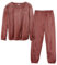 LACOFIA Pigiami Due Pezzi da Donna Pigiama Set Invernale di Caldo Pile Abbigliamento da Notte a Maniche Lunghe Adulto Pigiama di Coppia Rosso Scuro XS