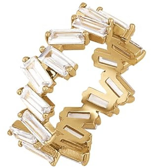 NOELANI Ring 925 Sterling Silber Damen Ringe, mit Zirkonia synth., Gold, Kommt in Schmuck Geschenk Box, 2034789