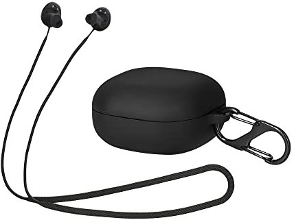 kwmobile 2in1 Set Hülle und Halteband kompatibel mit Samsung Galaxy Buds2 Pro Case - Kopfhörer Band Strap 80 cm - Schwarz Schwarz