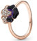 Dunkelviolettes Stiefmütterchen-Dreifach-Stiefmütterchen-Blumen-Ring für Damen, Hochzeit, Party, Europa, Modeschmuck-9,A