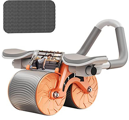 Automatic Rebound Abdominal Wheel, Abdominal Roller Abdominal Trainer, Domestic Abdominal Trainer with Knee Mat, for Home Gym Double Wheel Abdominal Roller for Core Workout