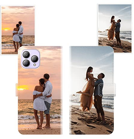 Sunrive Personalisierte hülle kompatibel mit CUBOT P80 Handyhülle Benutzerdefiniert,Schutzhülle Lederhülle handykette universal Etui mit Eigenem Foto Bild Text Individuelle