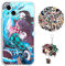 Compatible With iPhone 7 Plus/8 Plus Case Demon-Slayer Anime Design [With Keychain and 50pcs Stickers] Cartoon Transparent Soft Silicone Case