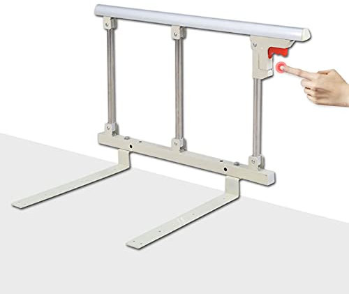 Klappbares Bettgitter, Bettgitter, tragbare seitliche Metallgriff-Stoßstange, Sicherheits-Seitenassistenz-Handläufe für Senioren, Absturzsicherung, Bettbarriere für Kleinkinder, Erwachsene, Heimgebr