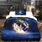 HESHS Real Madrid 3-teiliges Bettbezug-Set 3D Gedruckt Fußball Clubs-Bettwäsche-Quilt-Bettbezug Mit Reißverschluss Für Kinder Mädchen Jungen,Ultra Weiche Mikrofaser-Bettwäsche Single（135x200cm）