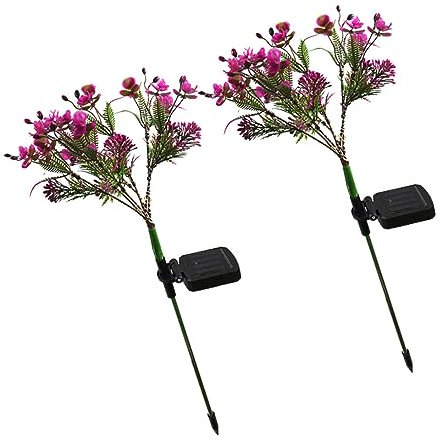DOITOOL 2 Stk Solarleuchte Für Den Garten Außenstrahler Für Dekorative Gartenpfähle Lichter Für Außen Solar u Gartenpfahllampe Led-dekor Pvc-simulationsanlage Dekorationen Mode