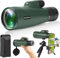Zoom Monokulars Teleskop, Hochleistungs Monokulars Teleskop für Smartphone mit Stativ, HD Monokulars für Erwachsene, größere Vision Monokulare für Wandern Jagd Stargazing Vogelbeobachtung (Green)