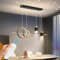 WHLL Esszimmer Lampe Hängend Moderne LED Esstisch Lampen Hängend Esszimmerlampe Dimmbar Pendelleuchte Sternenhimmel Hängelampe Esstisch Höhenverstellbar mit Fernbedienung 100CM Schwarz Stil 1