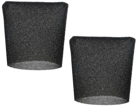 SPARES2GO Manicotto filtro in schiuma compatibile con aspirapolvere Grizzly NTS 1423-S Inox Wet & Dry (22 cm, confezione da 2)