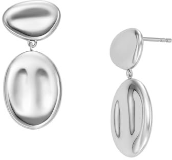 Skagen Women's Stainless Steel Push Back Earrings Helles Silber,6.6Lx6.6Wx2.5Hcm