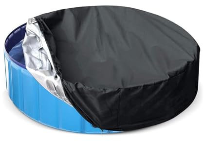 Round Dog Pool Covers, Foldable Dog Pet Bath Pool Covers, Round Dog Swimming Pool Covers, Waterproof UV Protection Pet Swimming Pool Covers With Drawstring, Dustproof Pool Covers For Pet Bath Tub
