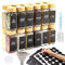 24 Pack Spice Jars with Bamboo Lids,120ml Kitchen Glass Spice Contains with 300 Labels,Pen,Hose Brush,Funnels,Spice Square Bottles for Kitchen Spice,Seasonings,Condiment Organizationand,Storage