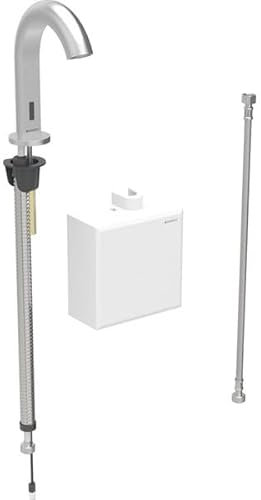 Miscelatore per lavabo Geberit Piave, sporgenza 167 mm, funzionamento a batteria, senza miscelatore, con cassetta di funzione da esterno, 116.163., Colorazione: Acciaio inox Ottica