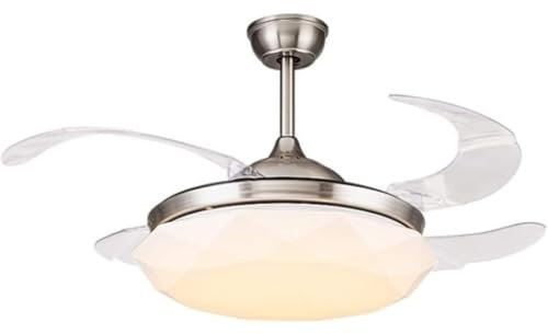 Ventilador de Techo con Luz Ventilador De Techo De 42 Pulgadas, Luz De Techo Moderna Con Control Remoto, Hoja De Araña, Luz De Ventilador Interior Silenciosa Retráctil Lampara Ventilador Techo