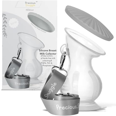 Precious Snuggle Milktor | Breast Milk Collector for Breast Feeding Mums | Milk Catcher with A Lid for Storage Use Daily | Suctioned Base for Surface Grip