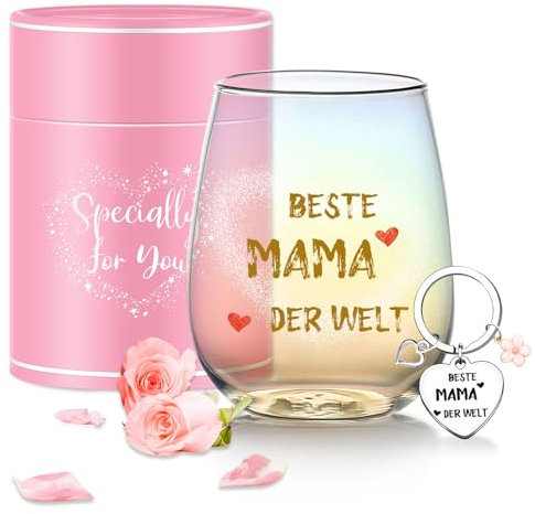 Geschenke für Mama Weingläser Geburtstagsgeschenk für Mama, Personalisierte Geschenke für Frauen Mama Geschenk Mutter Geschenk Geburtstag Besondere Geschenke Weihnachten Dankeschön Geschenk Weinglas