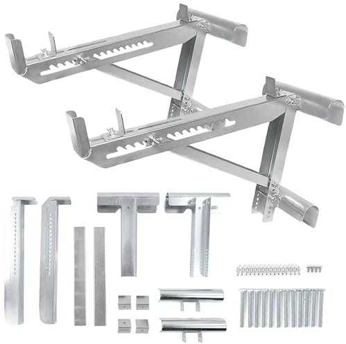 Utility JACK2-2-Pack Steel Ladder Jack Stands, Dual-Stage Short Body Telescopic Ladder Jack for Work Bench, Suitable for Platforms Less Than 20 Inches Wide