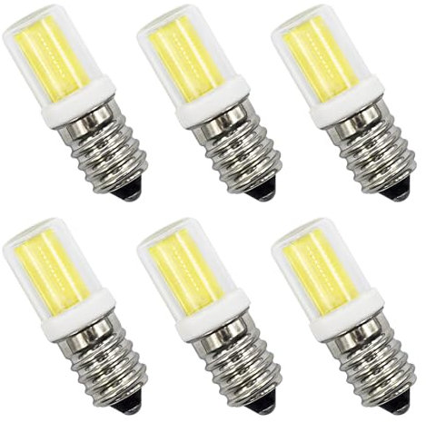 E14 Led Kaltweiß 2W 25W Entspricht Weiß 6000K Kleine Edison Schraube Salz Lampe 230V E14 LED Leuchtmittel Energiesparende für Nachtlicht, Herd-Hoods Bulbs, Deckenventilator, Tischlampen (6er-Pack)