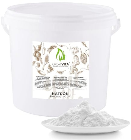 Natron Pulver 10 kg - Backpulver E500ii | Premium Qualität - Ökologisches Natriumcarbonat, Hochreine Lebensmittelqualität | GreatVita
