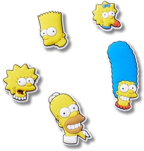Crocs Unisex The Simpsons 5 Pack Schuhanhänger, Mehrfarbig