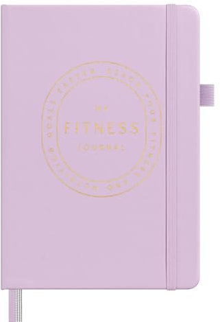 &And Per Se Fitness Workout Journal for Men & Women, Workout Log Book Planner with Daily Diet, Gym Exercise & Training Trackers - Undated, A5 Size, Leather Hardcover (Lavender)
