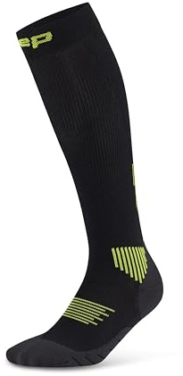 CEP - Lange Laufsocken mit Kompression für Damen, Core 5.0 Tall, Größe II/S / 25-31cm Wadenumfang, schwarz/lime