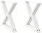 vidaXL Pieds de Table Basse 2 pièces Blanc 50 x (42-43,3) cm Acier