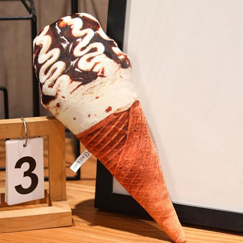 AQCQDQ Eiscreme Kuscheltier Plüschtier, Kuscheltie Tier Kissen Niedlich Puppe Flauschiges Stofftier, Stofftier aus weichem Plüsch, für Kinder & Erwachsene (50 cm,H)