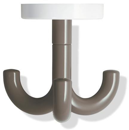 HEWI Dreifachhaken Farbe Umbra (Handtuchhaken für Badezimmer, Durchmesser 50 mm, Tiefe 70 mm, aus Polyamid) 800.90.05099 84