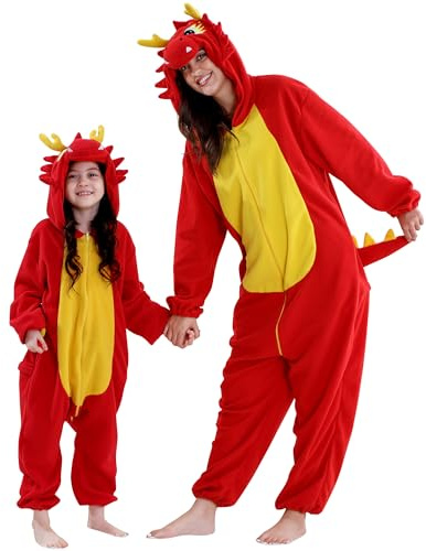 COOKY.D Eltern Kind Pyjama Familienkostüm Ganzkörper Gaming Schlafanzug | Karnevalskostüm,Matching Familien Pyjama,Gaming Schlafanzug Familienkostüm,Eltern Kind Ganzkörper Overall,Kuschelig