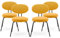 COLAMY Esszimmerstühle 4er Set, Moderne Küchenstühle Esszimmer Stühle, Polsterstuhl Dining Chairs Kleine Runde Metallseitenstühle Mit Gekrümmter Rückenlehne Für Esszimmer, Küche, Restaurant, Gelb