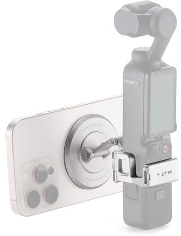 Tilta Pocket 4P Magnetisches Zubehör-Befestigungsset, Tischhalterung | Kompatibel mit DJI Osmo Pocket 3/4P, Bietet 1/4-20 Gewinde, Kaltgeräteschuh, GoPro-Halterung, DJI Magnetanschluss, Titanweiß