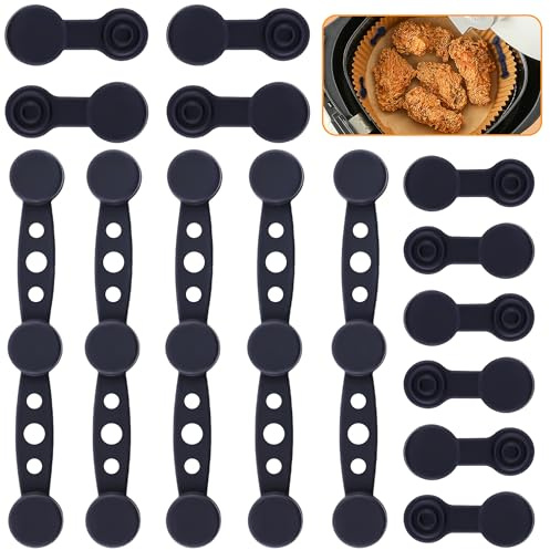 15 Pezzi Clip Magnetiche in Silicone per Friggitrice ad Aria, Fibbia Resistente per Tenere Ferma la Carta Pergamena, Accessori Universali per Friggitrice Aria con Calamite