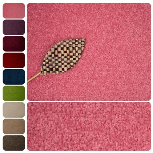 Teppichboden Meterware Auslegware Velours Hochflor, 4m breit, Variante: rosa lachs, 250x400cm