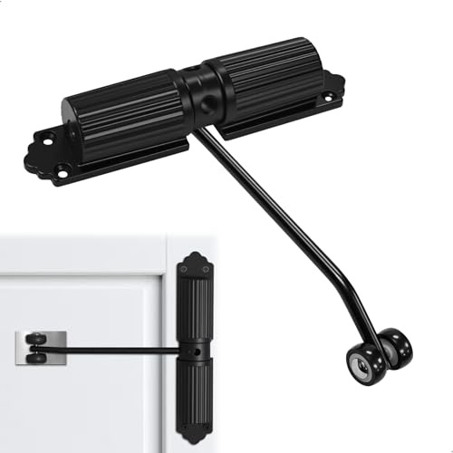 Automatic Door Closer Hydraulic, Door Closer for Interior Door Exterior Door 20-60kg, Heavy Duty Fire Door Closer with Speed Control, Door Spring Closer Soft Door Closer, Black