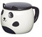 KitchenCraft Painted Ceramic Novelty Panda Mug with Lid, 550 ml (19.5 fl oz) - Black / White