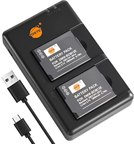 DSTE 2PCS DMW-BCM13E DMW-BCM13PP(1800mAh/3.7V) Battery Charger Set Compatible for Panasonic Lumix DMC-LZ40,DMC-TZ40,DMC-TZ55,DMC-TZ60,DMC-ZS27,DMC-ZS30,DMC-ZS35,DMC-ZS40,DMC-ZS50