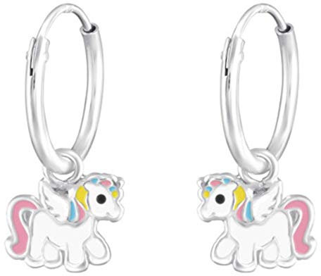 La Rosa Princesa. Rainbow Love Einhorn Unicorn Ohrringe - 925 Silber Pferd Kinder Mädchen