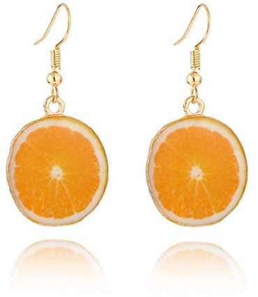 1pair Früchte Ohrringe Frucht-ohr-bolzen Lustige Nette Ohrringe Orange Tropfen Baumeln Frauen
